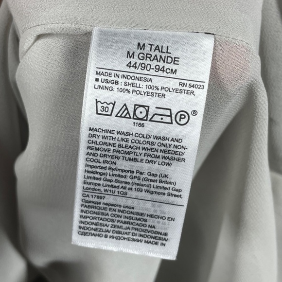 NEW Banana Republic Shirt Womens Medium tall black gray floral preppy - Picture 6 of 11